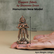 Hanuman Idol | 130 gm,7.5 inches  Hanuman New Model  | Standing Bajrangbali Murti for Pooja Room