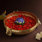 Brass Urli Bowl with Lion Design, 12 inches 1180 grams  | Decorative Floating Flower Bowl for Home Decor | |Handcrafted Metal Urli