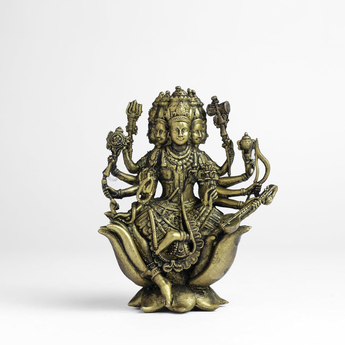 Gayatri Devi Panchloha Idol | 3 Inches Height | 320 Gram Handmade Traditional Hindu Religious Statue