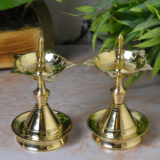 Pure Brass Udupi Special Diya | 5-Inch | Antique Brass Finish
