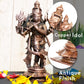 6-Inch Handmade Copper Chaturbhuj Krishna Idol | Patina Antique Finish | 675 gm | 1 Pc