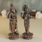 Lakshmi 11 inches & Vishnu 12 inches Idol Set 480 grams  | Antique Finish Metal God Statue for Home Temple