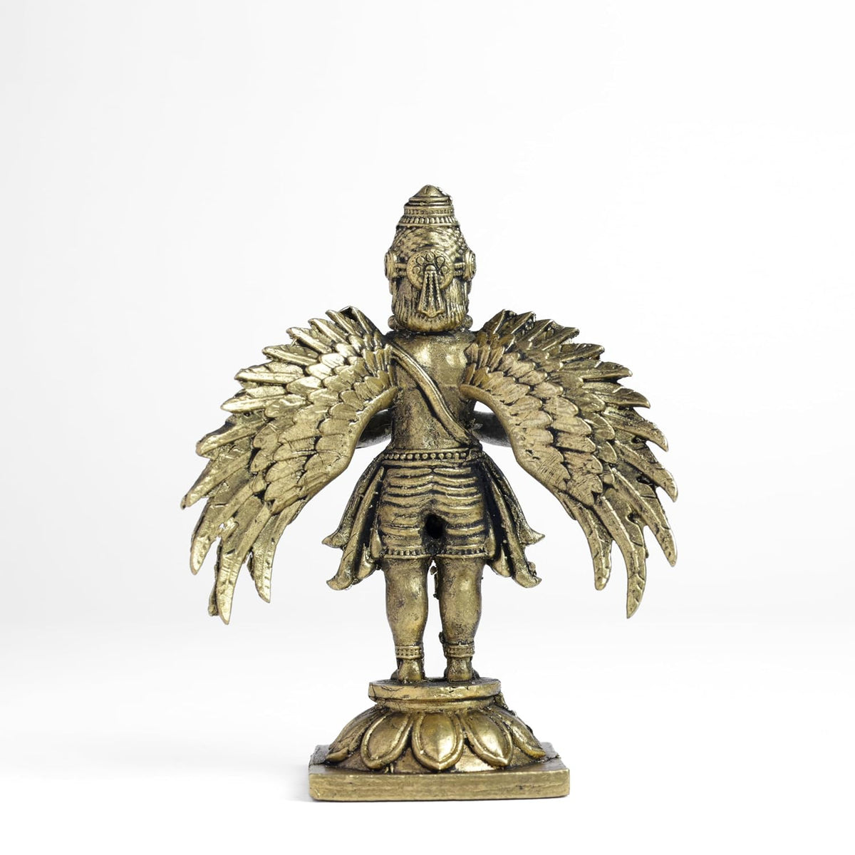 Standing Garuda Panchloha Idol | Size 8 × 3.5 × 3 cm | Approx 170 gm | Handcrafted Traditional Hindu Religious Statue