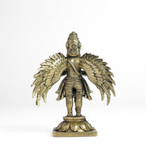 Standing Garuda Panchloha Idol | Size 8 × 3.5 × 3 cm | Approx 170 gm | Handcrafted Traditional Hindu Religious Statue