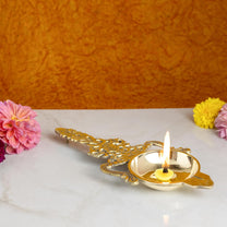 Fancy Kapoor Aarti Brass Oil Lamp | 26x11 cm, 240 gm Traditional Handcrafted Pooja Diya for Mandir & Festivals