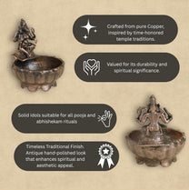 Varahi Urli with Idol | 140 gm ,7.5 inches Brass Finish Decorative Urli Bowl with Goddess Varahi