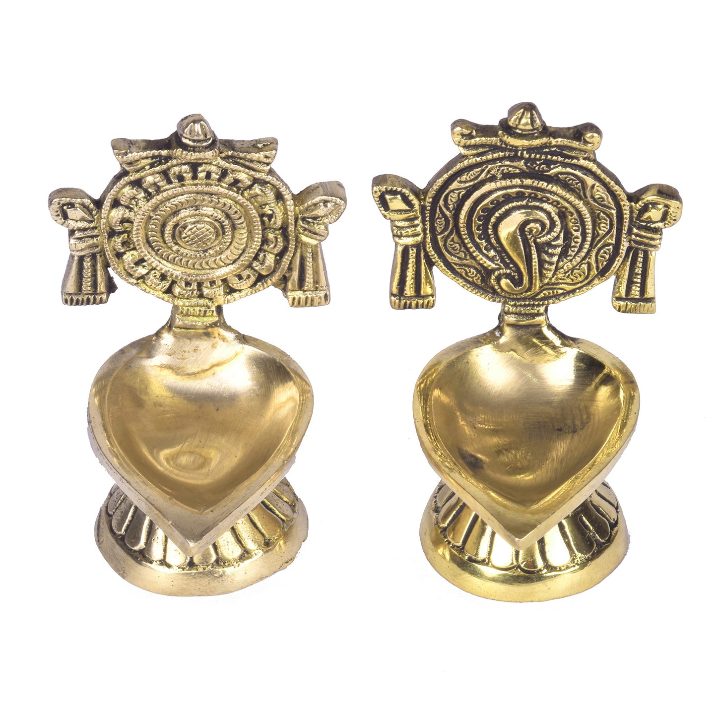 Pure Brass shanku Chakra Table Diya
