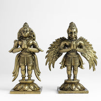 Garuda Hanuman Set Panchloha Idol | 3 inches Height | 320 Gram Handmade Traditional Hindu Religious Statue