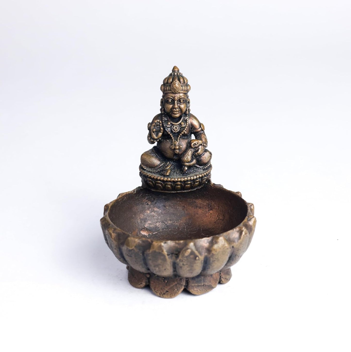 Kuber Urli 160gm | 2.7-Inch Handmade Copper Idol | Patina Antique Finish | Kuber Urli for Pooja Ghar