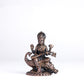 Swan Saraswati 90gm | 2-Inch Handmade Copper Idol | Patina Antique Finish | Saraswati Devi Murti for Pooja Ghar