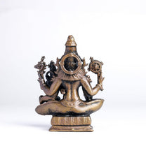 Antique Lakshmi Narashima 250gm | 2.7-Inch Handmade Copper Idol | Patina Antique Finish | Lakshmi Narasimha Murti for Pooja Ghar