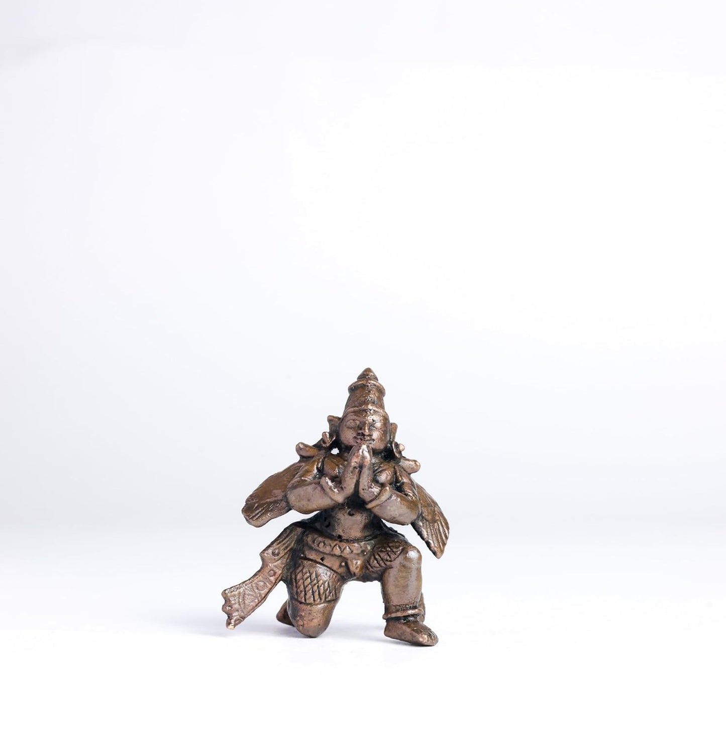 eg Down Garuda | 2 Inch/60 gm Handmade Copper Idol | Mini Garuda Murti for Pooja | Home Temple & Car Dashboard Decor