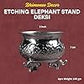 Etching Elephant Stand Deksi | Decorative Metal Pooja Bowl with Elephant Legs | Traditional Home Temple Decor | Silver finish| 3 Inch