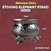Etching Elephant Stand Deksi | Decorative Metal Pooja Bowl with Elephant Legs | Traditional Home Temple Decor | Silver finish| 3 Inch