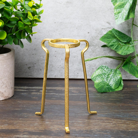 Golden Abhishek Stand – 5 Inch Medium Brass Puja Stand