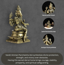 Varahi Amman Panchaloha Idol | Handcrafted Mini Brass Finish | 7 cm | 140G | Hindu Goddess Idol