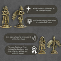 Garuda Hanuman Set Panchloha Idol | 3 inches Height | 320 Gram Handmade Traditional Hindu Religious Statue