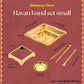 Small Havan Kund Brass Pooja Set | 17 x 17 cm, 410 gm Traditional Handcrafted Havan Patra with Stand, Spoon, Plate & Tong