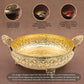 Mughal Carving Fruit Bowl Handle 8"inch | 520 gm Decorative Serving Tray & Platter