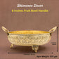 Mughal Carving Fruit Bowl Handle 8"inch | 520 gm Decorative Serving Tray & Platter