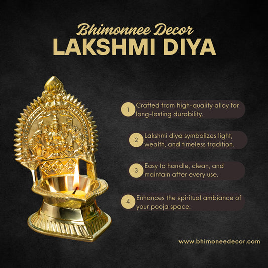 Gaja Lakshmi Kamakshi Diya for Pooja | 5.5 Inch, 350g