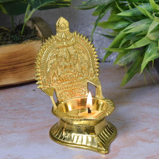 Brass Laxmi Gold Diya | 4.5 Inches | 200g
