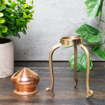 Swastik Abhishek Stand – 4 Inch Brass Puja Stand