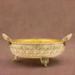 Mughal Carving Fruit Bowl Handle 8"inch | 520 gm Decorative Serving Tray & Platter