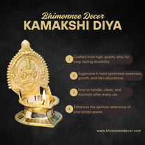 Rajarajeshwari Kamakshi Brass Diya for Pooja | 6 Inch, 450g