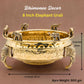 Elephant Carving Urali Bowl 8" | 800 gm Decorative Brass Bowl & Platter | Home Decor, Pooja & Gifting | Brass | Gold