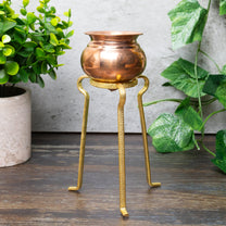 Golden Abhishek Stand – 5 Inch Medium Brass Puja Stand
