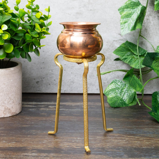 Golden Abhishek Stand – 5 Inch Medium Brass Puja Stand