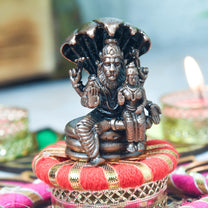 Copper Lakshmi Narasimha Idol with Snake, 120g, 2-Inch, Pack of 1