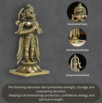 150 Gram Standing Hanuman Panchloha Idol | 3 Inches Height | Handmade Traditional Hindu Religious Statue