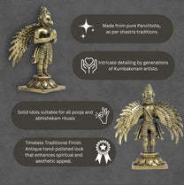 Standing Garuda Panchloha Idol | Size 8 × 3.5 × 3 cm | Approx 170 gm | Handcrafted Traditional Hindu Religious Statue