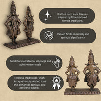 Panduranga Vittala Idol | 200 gm Brass ,8 inches Finish God Statue | Vitthal Rukmini Murti for Home Temple.