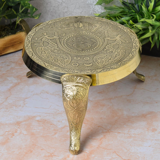 Brass Mukkali Stool | 6 Inches | 1.25 kg
