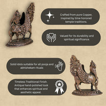 Kamadhenu Idol | 180 gm ,7 inches  Kamadhenu Murti | Antique Finish Metal Cow Statue for Home Temple |
