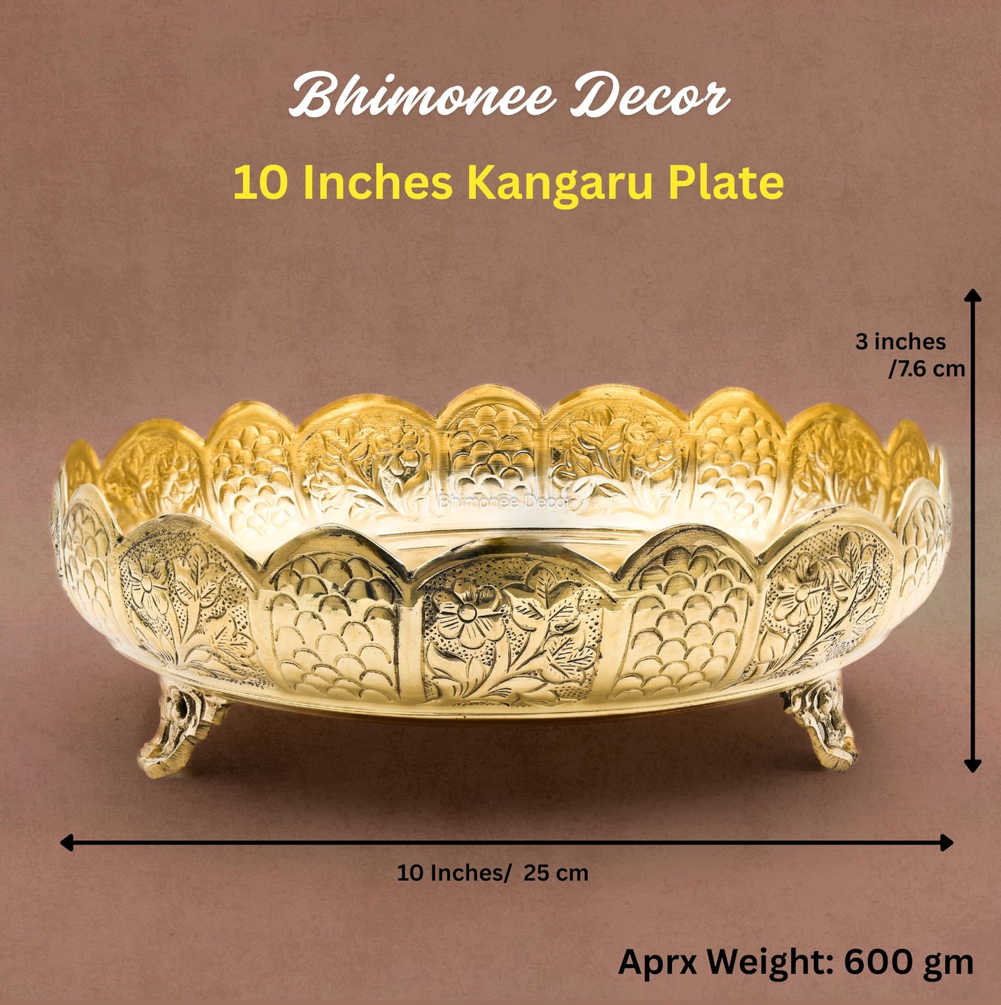 Kangar Plate 10"inch | 600 gm Decorative Urli