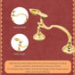 Om Shakti Brass Diya with Stand |14.5x9 cm, 220 gm Traditional Pooja Oil Lamp for Mandir & Festivals | Handcrafted Deepam with Sturdy Base | Decorative Temple Accessory