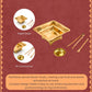 Small Havan Kund Brass Pooja Set | 17 x 17 cm, 410 gm Traditional Handcrafted Havan Patra with Stand, Spoon, Plate & Tong