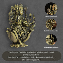 Gayatri Devi Panchloha Idol | 3 Inches Height | 320 Gram Handmade Traditional Hindu Religious Statue