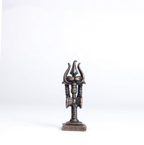Trishul Damruga | 2-Inch - 30gm Handmade Copper Idol | Shiv Trishul with Damru for Pooja