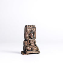 Raghavendra | 2-Inch 50 gm | Handmade Copper Idol with Patina Antique Finish | Mini Guru Raghavendra Swamy Murti for Pooja Ghar,