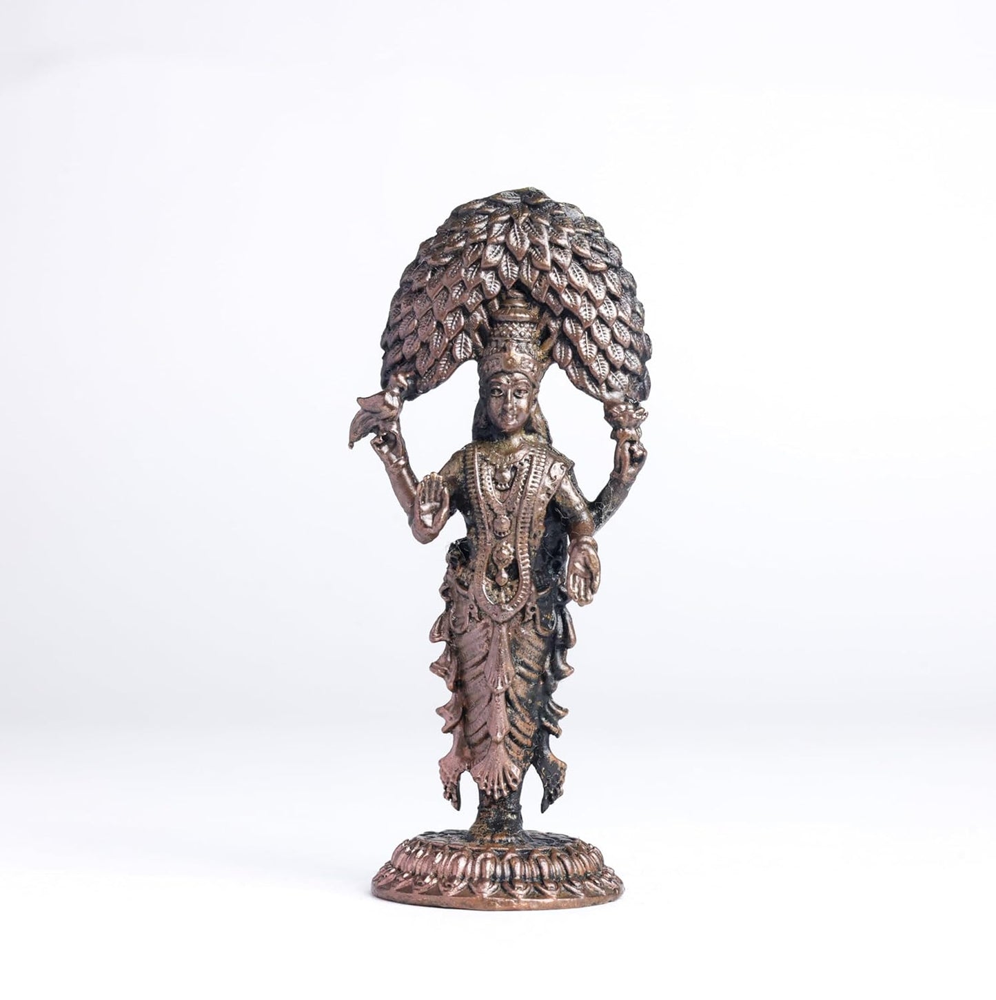 Vasavi 70gm | 3-Inch Handmade Copper Idol | Patina Antique Finish | Vasavi Devi Murti for Pooja Ghar