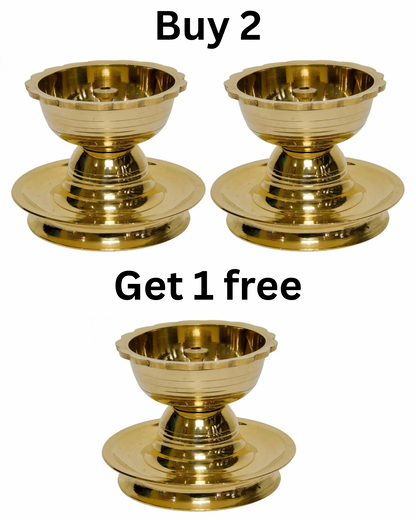 Pure Brass Akhand Diya | Handcrafted in India - 2.5 inches - Buy 2 Get 1 Free