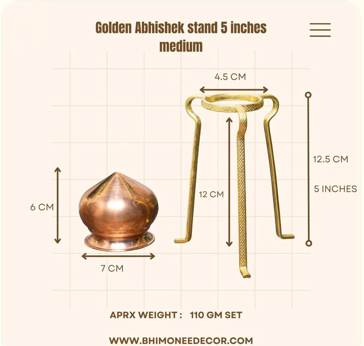 Lite Version Shivalinga Abhishek Combo Set with Somsutra Plate & Urli Bowl
