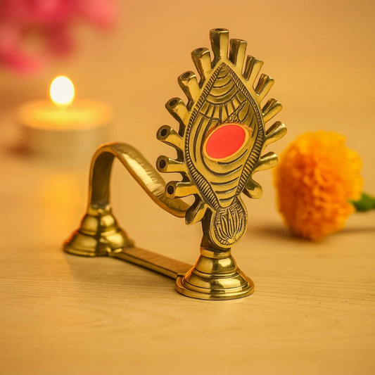 Pure Brass Shankh Aarti, Deep, Deepak, Diya for Pooja Purposes, 5.5 Inches, 500gm
