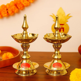 Pure Brass UDUPI Kalash Global Deep, Deepak, Diya for Pooja Purposes, 6.75 Inches, 800 gm