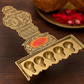 Pure Brass Flat Udupi Panch Aarti, Deep, Deepak, Diya for Pooja Purposes, 320gm